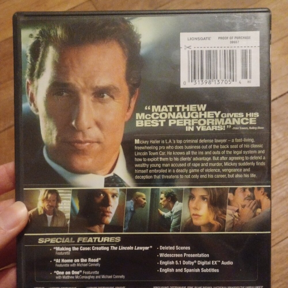 Matthew McConaughey movie "The Lincoln Lawyer" DVD - Picture 5 of 8
